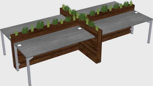 Rectangular shared desk