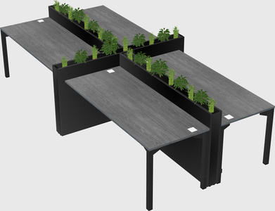 Rectangular shared desk