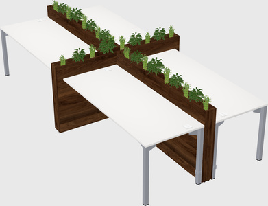 Rectangular shared desk