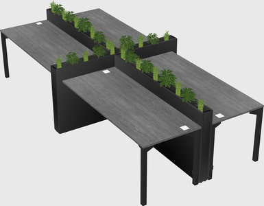 Rectangular shared desk