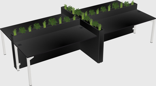 Rectangular shared desk