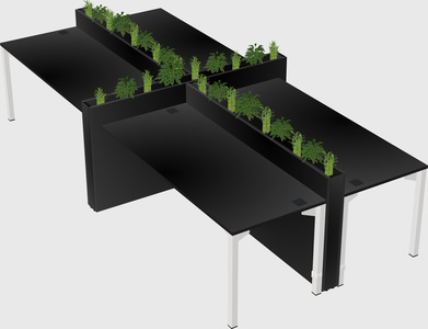 Rectangular shared desk
