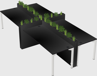 Rectangular shared desk
