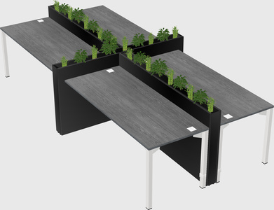 Rectangular shared desk