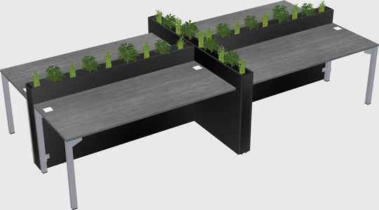 Rectangular shared desk