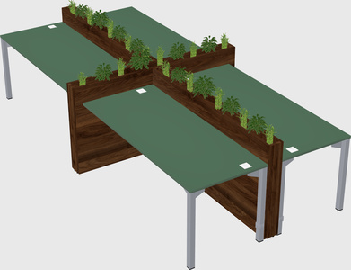 Rectangular shared desk