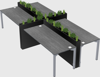 Rectangular shared desk