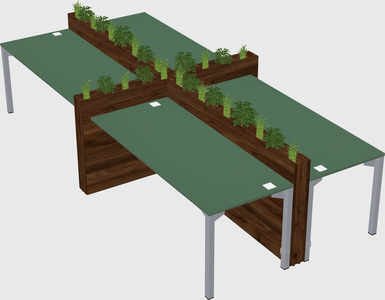Rectangular shared desk