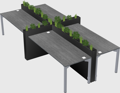 Rectangular shared desk