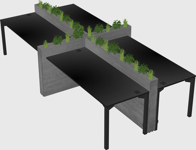 Rectangular shared desk