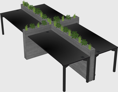 Rectangular shared desk