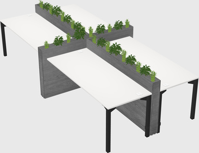 Rectangular shared desk