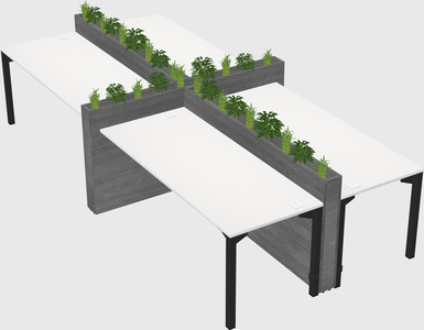Rectangular shared desk