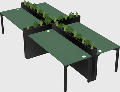 Rectangular shared desk