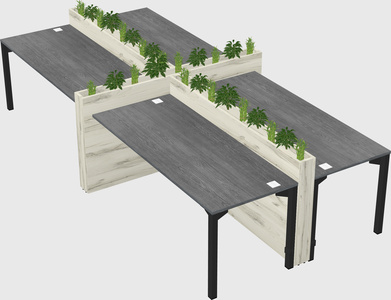 Rectangular shared desk
