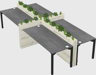 Rectangular shared desk