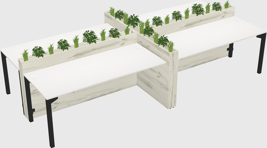 Rectangular shared desk