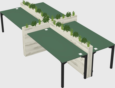Rectangular shared desk