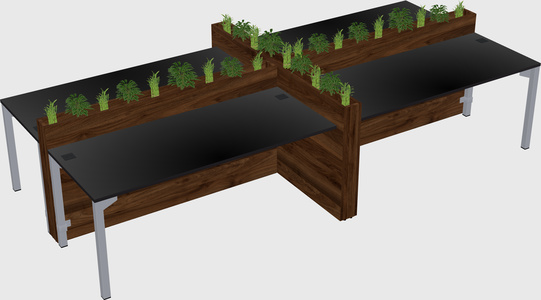 Rectangular shared desk