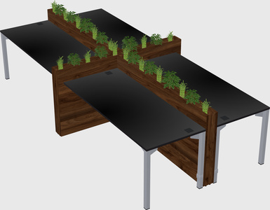 Rectangular shared desk