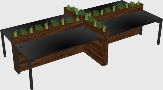 Rectangular shared desk