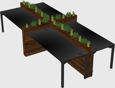 Rectangular shared desk