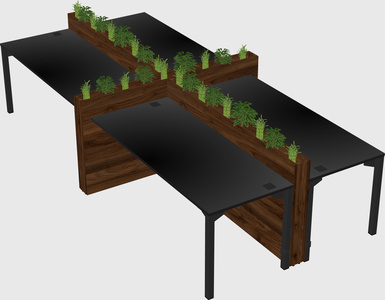 Rectangular shared desk