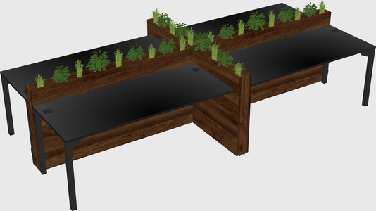 Rectangular shared desk
