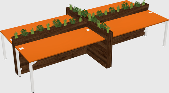 Rectangular shared desk