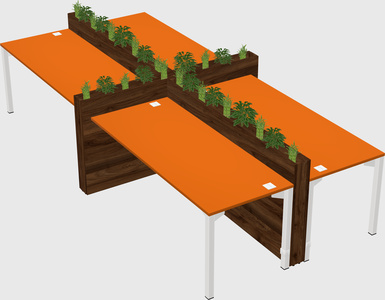 Rectangular shared desk