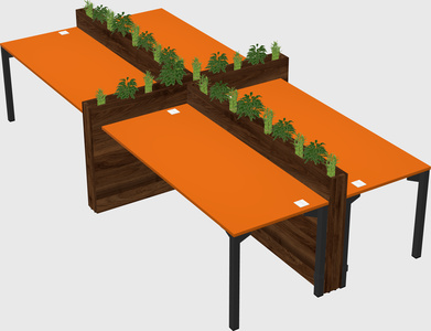 Rectangular shared desk