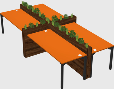 Rectangular shared desk
