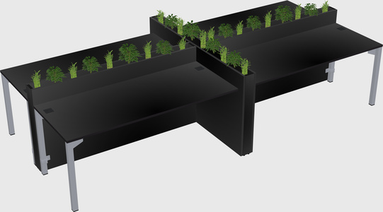 Rectangular shared desk