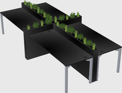 Rectangular shared desk