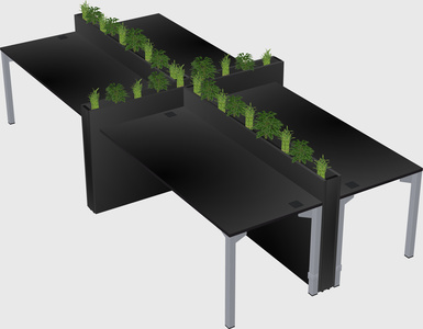 Rectangular shared desk