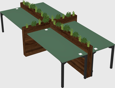 Rectangular shared desk
