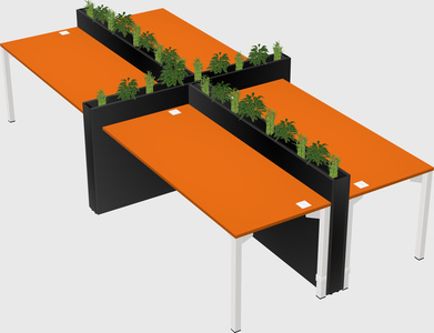 Rectangular shared desk