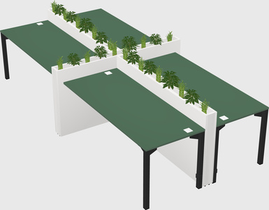 Rectangular shared desk