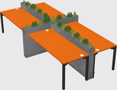 Rectangular shared desk