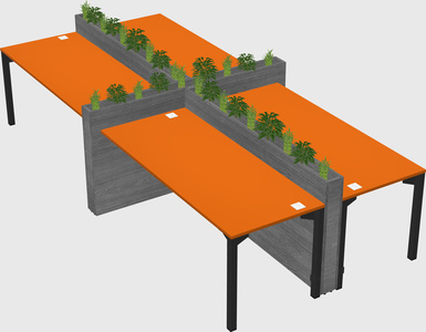 Rectangular shared desk
