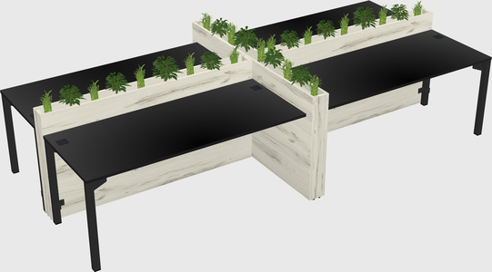 Rectangular shared desk