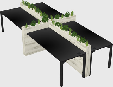 Rectangular shared desk
