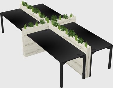Rectangular shared desk
