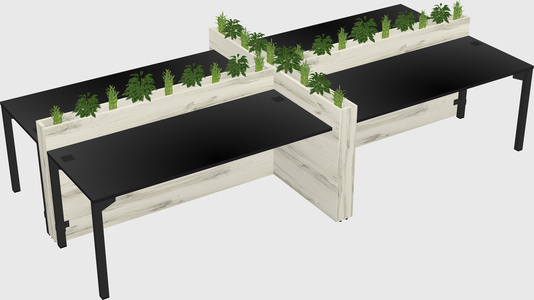 Rectangular shared desk