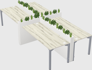 Rectangular shared desk