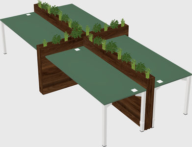 Rectangular shared desk