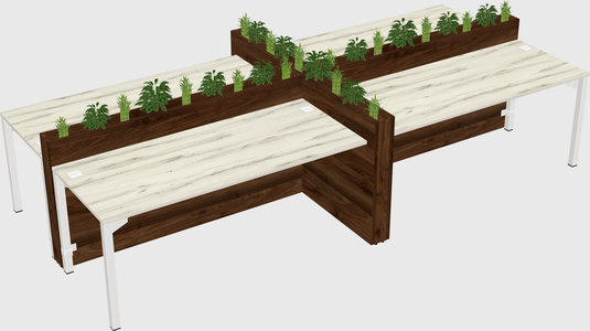 Rectangular shared desk