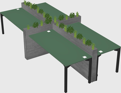 Rectangular shared desk