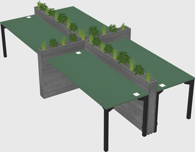 Rectangular shared desk