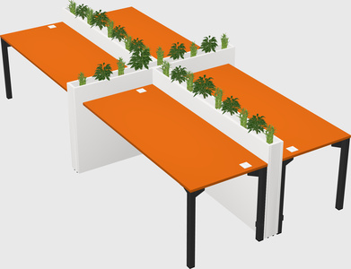 Rectangular shared desk
